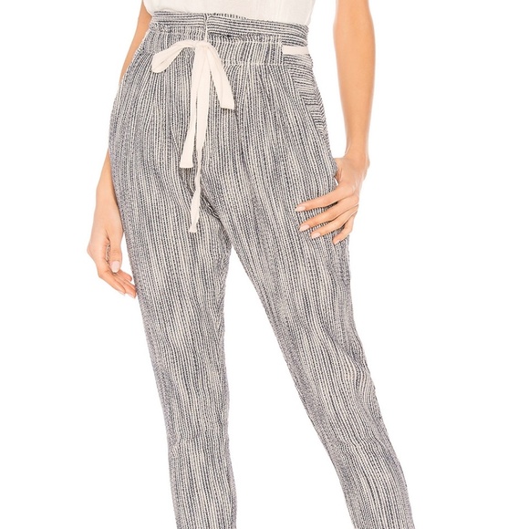 Free People Women's Size 6 Blue & White Stripe Light At Sunrise Pants - Picture 2 of 8